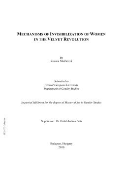 mechanisms of invisibilization of women in the velvet revolution