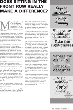 does sitting in the front row really make a