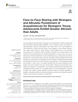 Face-to-Face Sharing with Strangers and Altruistic Punishment of