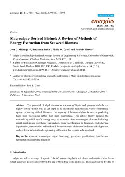 Macroalgae-Derived Biofuel: A Review of Methods of Energy