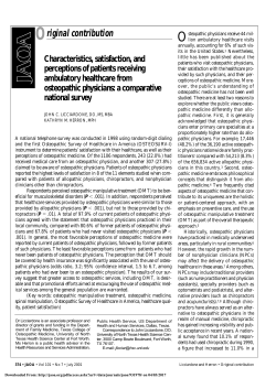 Characteristics, satisfaction, and perceptions of