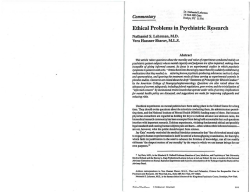 Ethical Problems in Psychiatric R~search