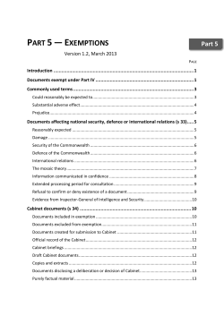 Part 5 - Exemptions, v 1.2 March 2013