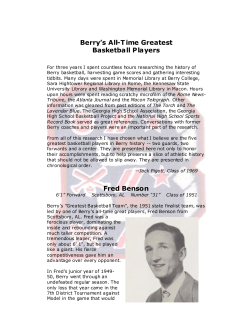 Berry`s All-Time Greatest Basketball Players