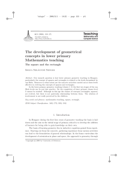 The development of geometrical concepts in lower primary
