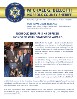 05-23-2016 Norfolk Sheriff`s K9 Officer Honored with Statewide Award