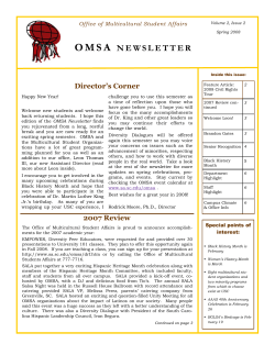 Spring 2008 - Student Affairs and Academic Support