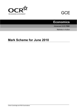 Mark scheme - Unit F581 - Markets in action - June