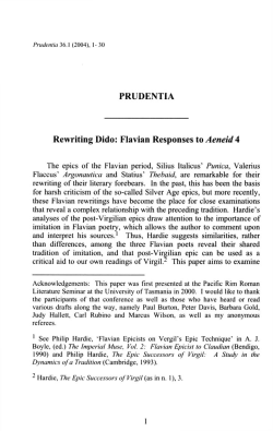 PRUDENTIA Rewriting Dido: Flavian Responses to Aeneid 4