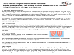 Keys to Understanding YOUR Personal Wine