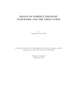 ESSAYS ON FOREIGN TREASURY PURCHASES AND THE YIELD