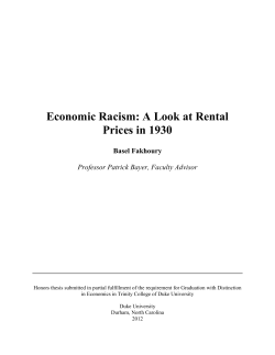 Economic Racism: A Look at Rental Prices in 1930