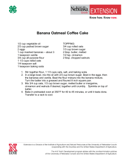 Banana Oatmeal Coffee Cake