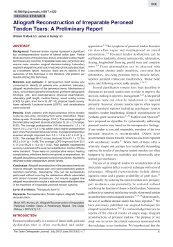 Allograft Reconstruction of Irreparable Peroneal