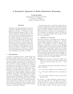 A Semantical Approach to Stable Inheritance Reasoning