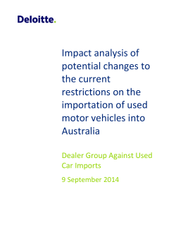 Impact analysis of potential changes to the current restrictions on the