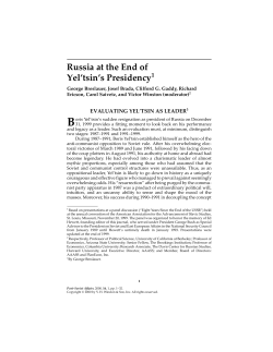 Russia at the End of Yel`tsin`s Presidency