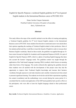 English for Specific Purposes: a technical English guideline for 6 th