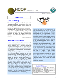 April 2010 April Fool`s Day New Year`s Day Moves