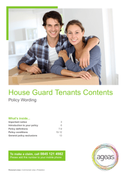 Policy Wording - One Call Insurance