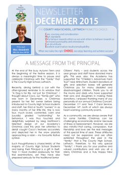 At the end of the busy Autumn Term and the beginning of the festive