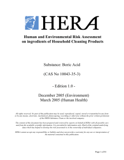 Boric Acid - HERA project