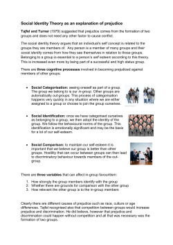Social Identity Theory as an explanation of prejudice