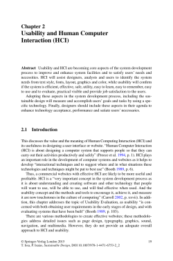 Usability and Human Computer Interaction (HCI)
