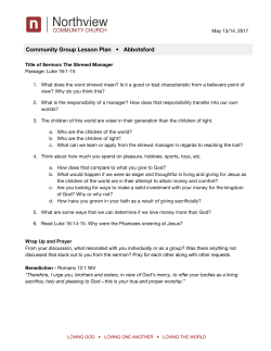 Community Group Lesson Plan &bull; Abbotsford