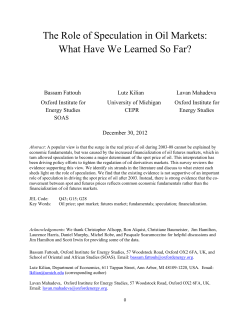 The Role of Speculation in Oil Markets: What Have We Learned So