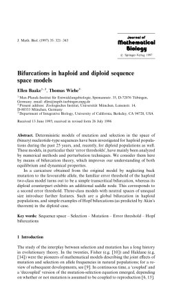 Bifurcations in haploid and diploid sequence space models