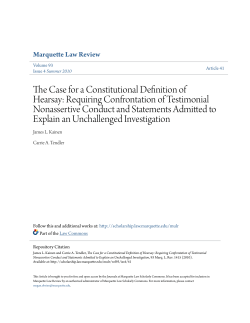 The Case for a Constitutional Definition of Hearsay