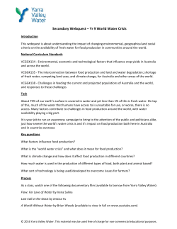 Secondary Webquest &ndash; Yr 9 World Water Crisis