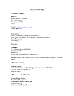 curriculum vitae - Cognitive and Linguistic Sciences