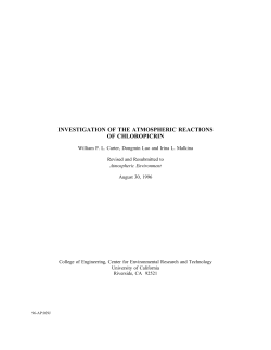 investigation of the atmospheric reactions of