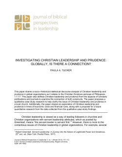 Investigating Christian Leadership and Prudence
