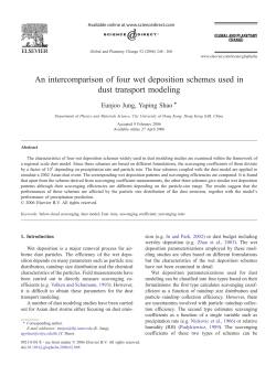 An intercomparison of four wet deposition schemes used in dust