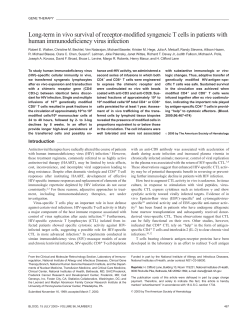 Long-term in vivo survival of receptor