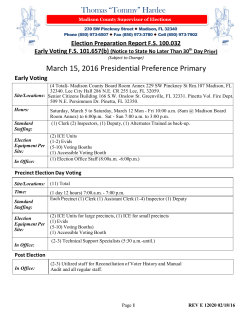 Thomas &ldquo;Tommy&rdquo; Hardee March 15, 2016 Presidential Preference