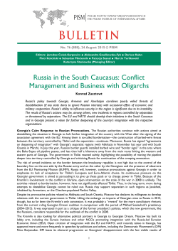 Russia in the South Caucasus: Conflict Management and
