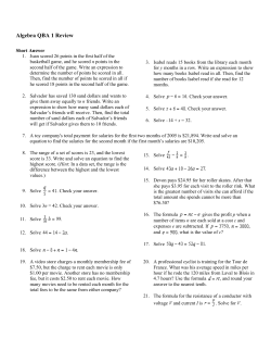 Alg QBA1 Review
