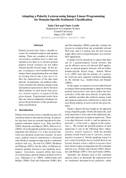 Adapting a Polarity Lexicon using Integer Linear Programming for