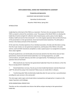 1 INTER-GENERATIONAL, SHARED AND TRANSFORMATIVE