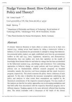 Nudge Versus Boost: How Coherent are Policy and Theory?