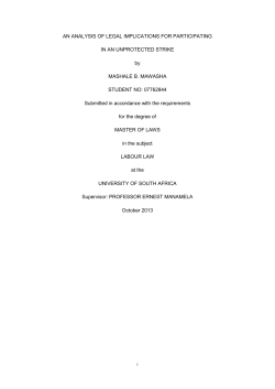 AN ANALYSIS OF LEGAL IMPLICATIONS FOR PARTICIPATING IN