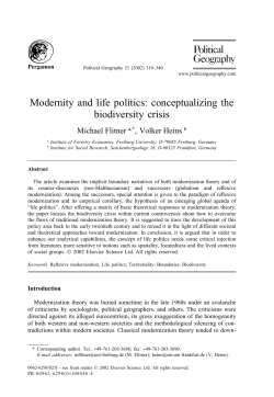 Modernity and life politics: conceptualizing the biodiversity crisis