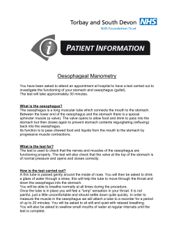 Oesophageal Manometry - Torbay and South Devon NHS