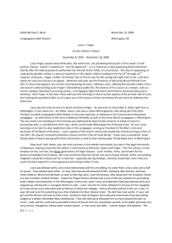 Finger, Louis - Congregation Beth Shalom