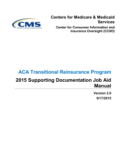 ACA Transitional RI Program 2015 Supporting Documentation Job