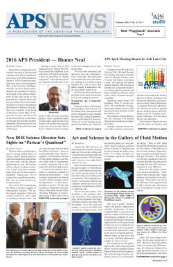 2016 APS President &mdash; Homer Neal